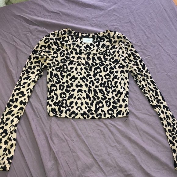 La Hearts Tops - Cheetah long sleeve crop